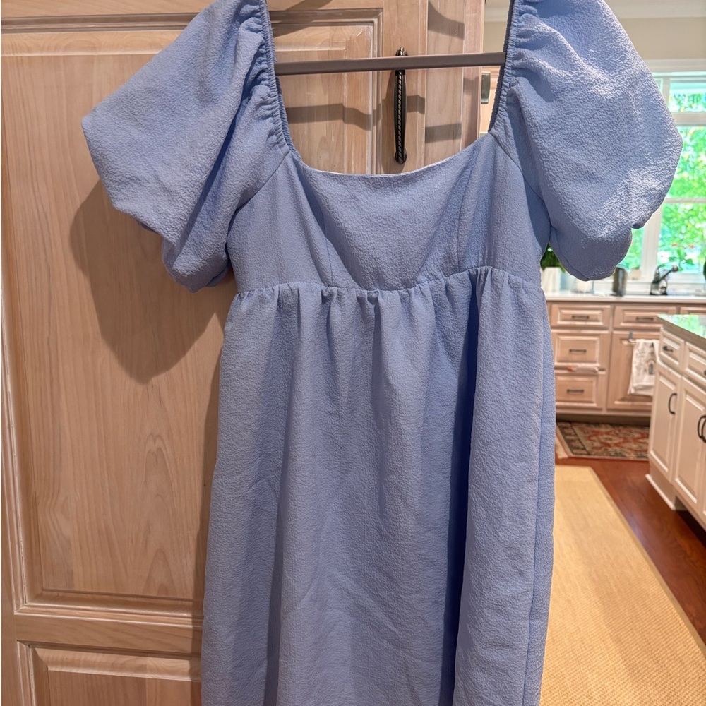 Alter’d state Light Blue Puff Sleeve Dress